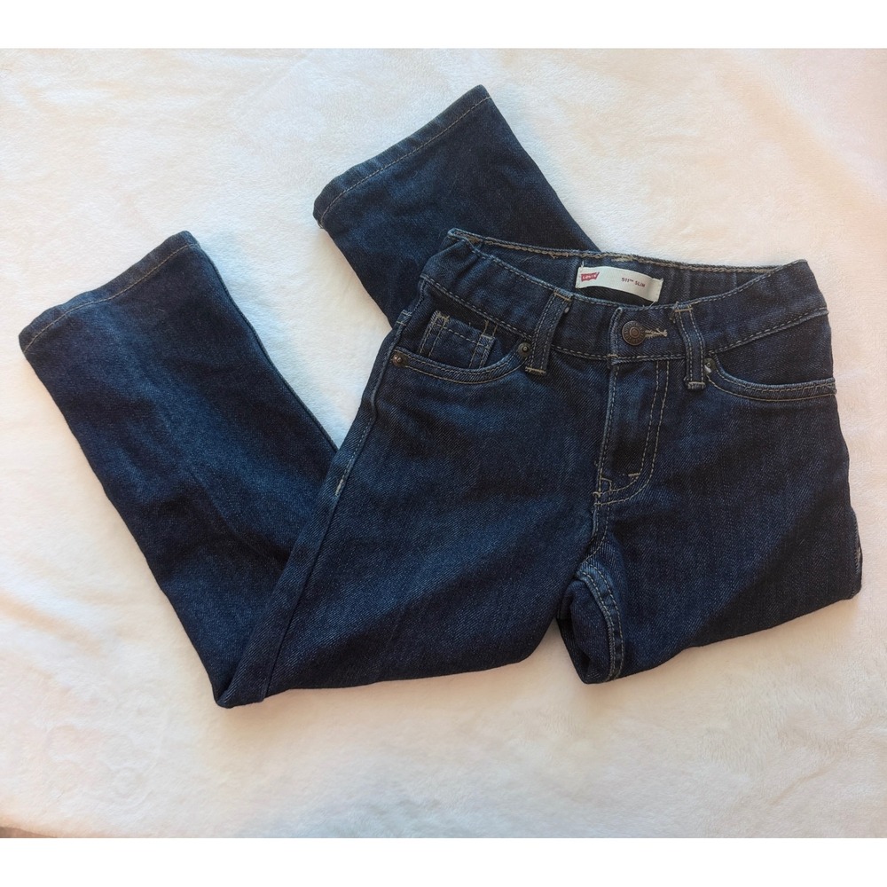 Levi's 511 Slim Jeans Kids 4T Dark Blue Excellent Adjustable Waist Denim